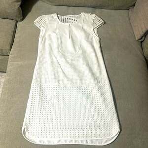 J.crew Short Cap Sleeve White Eyelet Dress fully lined size XXS pre 💗ed EUC 🏖️